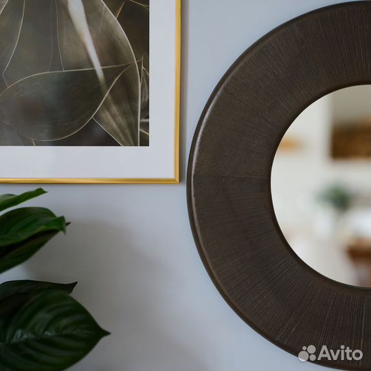 Деревянное круглое зеркало