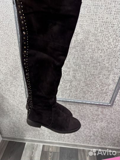 Сапоги замшевые