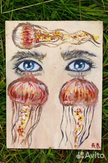 Картина маслом сюрреализм 20х25