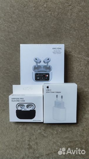 Apple AirPods pro 2 с экраном + чехол и блок 20w