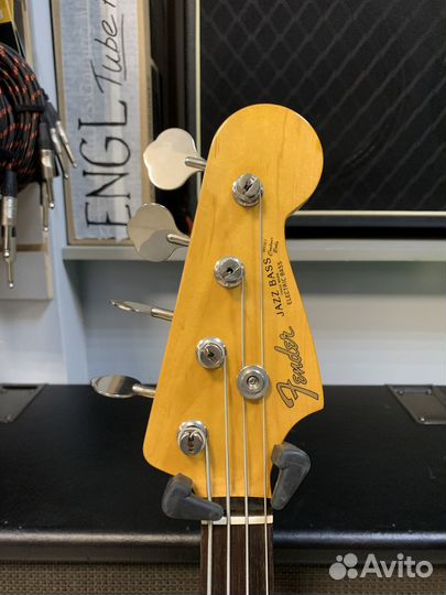 Бас-гитара, Япония, черная Fender Jazz Bass JB-62