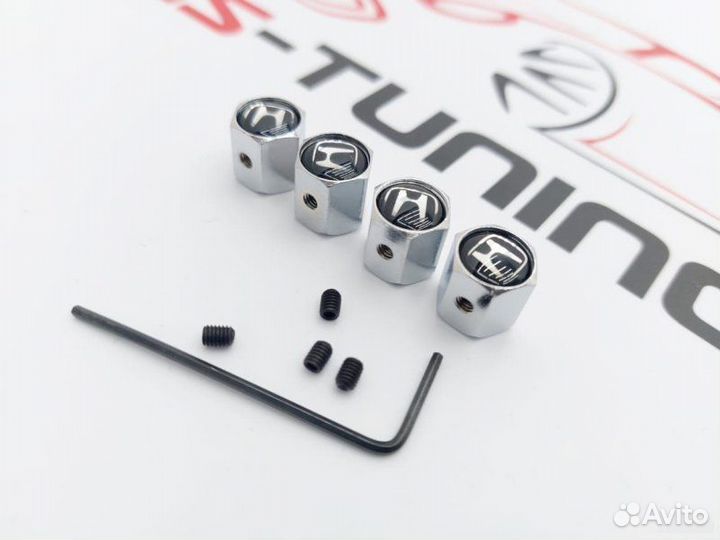 Колпачки на ниппель Honda Chrome с антикражей