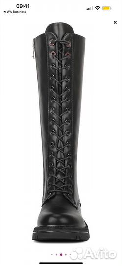 Сапоги женские высокие на шнуровке