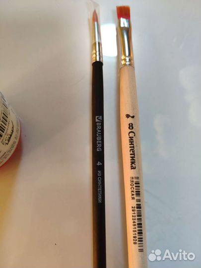 Синтетические плоские кисти номер 8