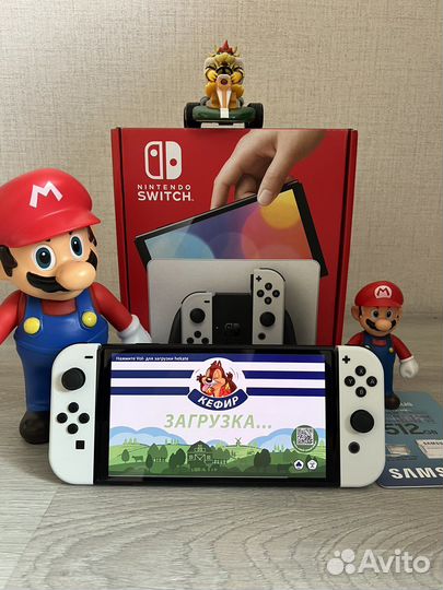 Nintendo switch oled white 512 gb Реболл прошитая
