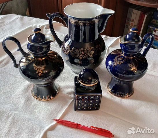 Посуда фарфор, Бронницы, кобальт СССР
