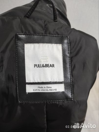 Кожаная куртка косуха pull&bear