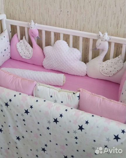 Бортики подушки в детскую кроватку