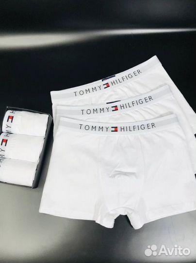 Трусы мужские tommy hilfiger белые хлопок арт.987