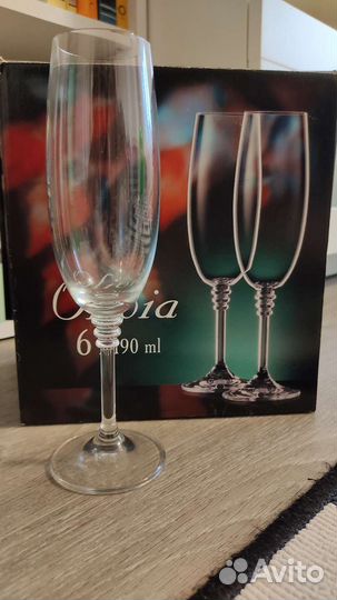 Фужер под шампанское. Чешское стекло. 190 мл