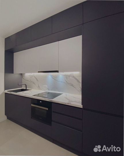 Кухни прямые на заказ Гламур