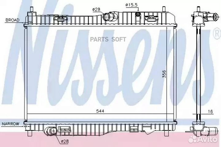 Nissens 66858 Радиатор ford B-MAX 1.0 turbo 12