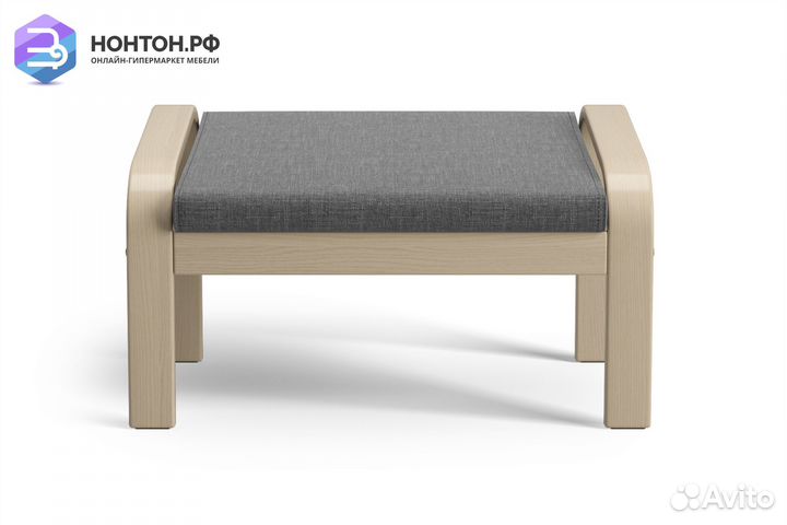 Пуф Тириль натуральный / темно-серый