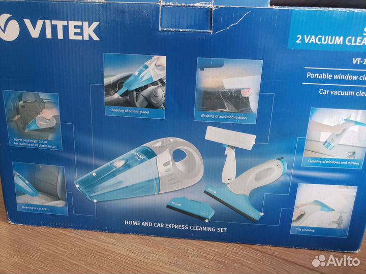 Пылесос для автомобиля vitek 1811+мойка окон
