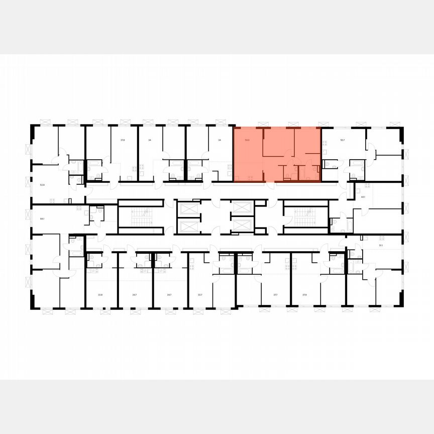 2-к. квартира, 59,9 м², 22/24 эт.