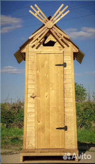 Дачный туалет деревянный прямоугольник якв 577