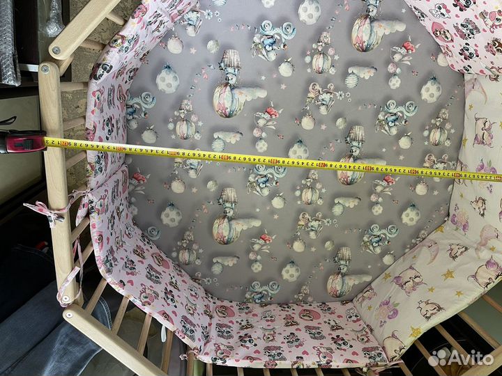 Детский манеж из натурального дерева 123х123см