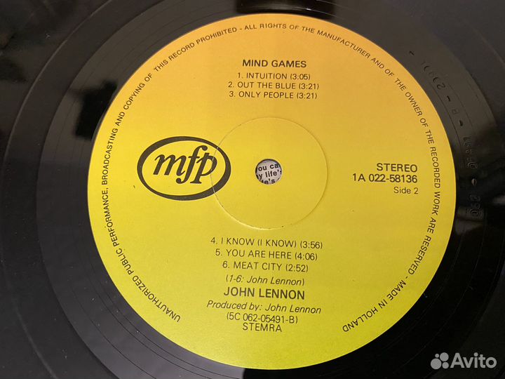 Пластинка John Lennon Mind Games