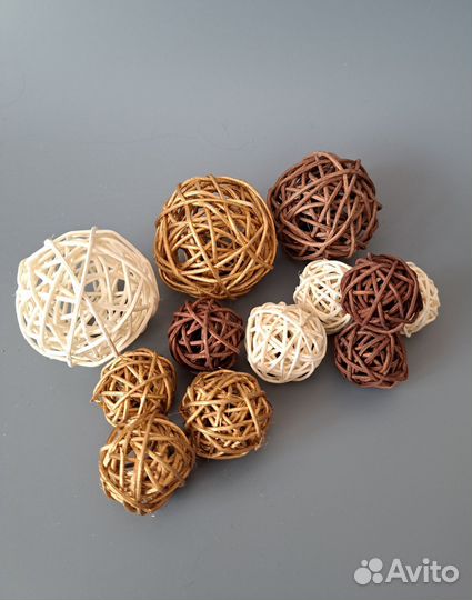 Шарики из ротанга для декора