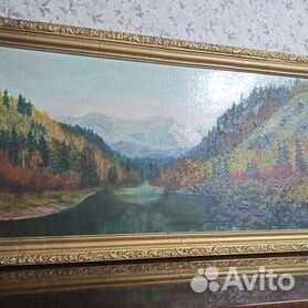 Картина маслом Осень в Саянах