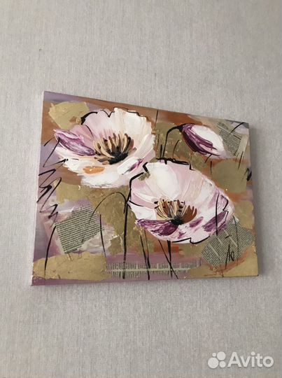 Картина Белые Маки 30*40 акрил