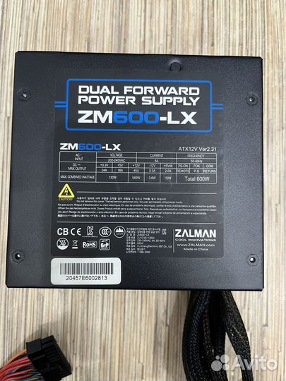 Блок питания zalman ZM600-LX 600w