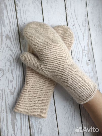 Варежки женские двойные пух норки