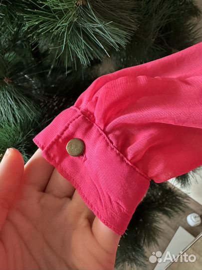 Блузка розовая прозрачная, 42-44 р