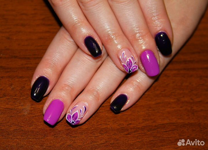 Маникюр,покрытие гель-лаком,рисунки любой сложнос