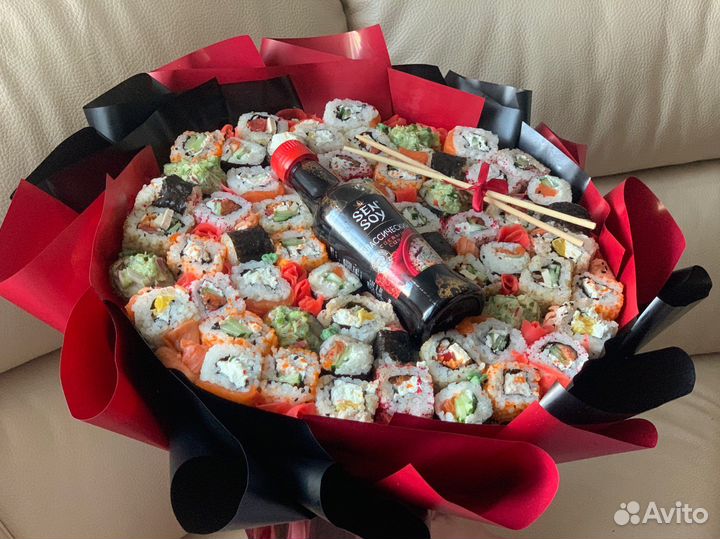 Букет из роллов суши съедобные букеты