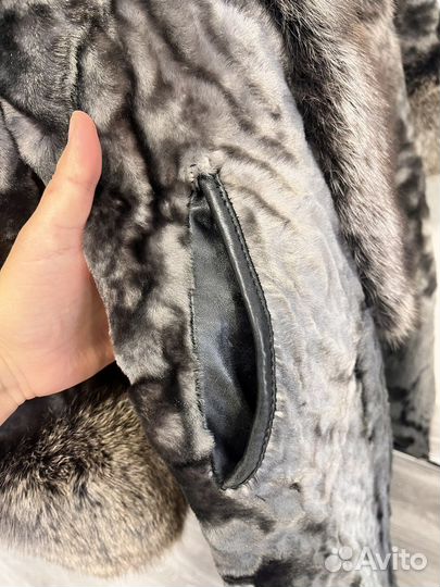 Шуба мутон песец