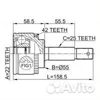 ШРУС наружный 22x55x25 (nissan almera N16 (UKP) 20