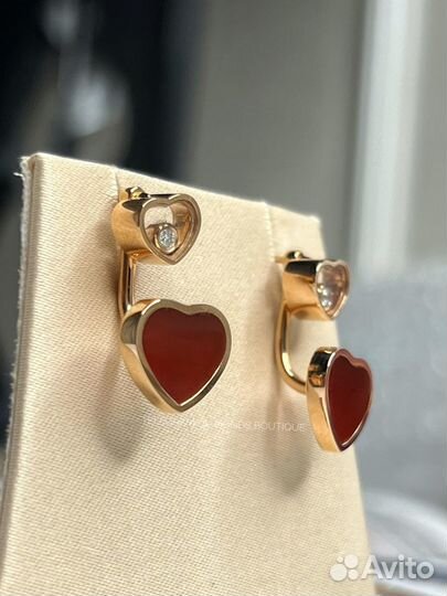 Серьги Chopard Happy Hearts розовое золото 750