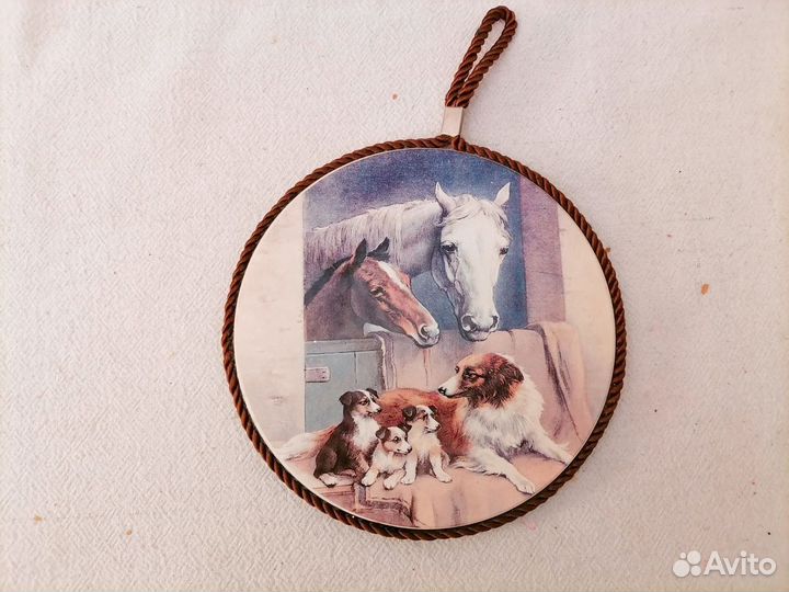 Подставка под горячее 2 шт лошади собаки попугаи