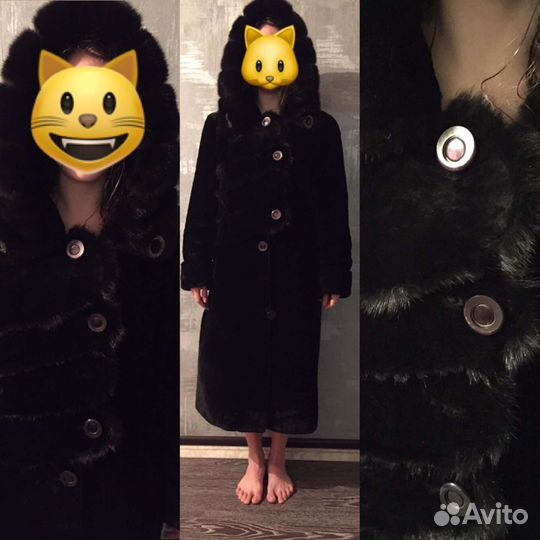 Шуба мутоновая с норкой