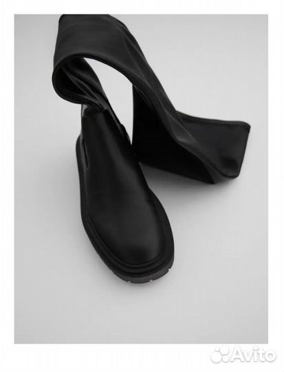 Сапоги ботфорты zara 37