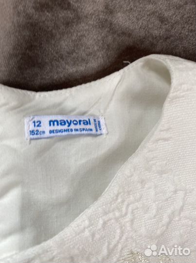 Mayoral платье белое 10-12 лет праздничное
