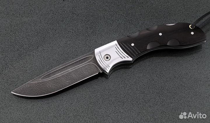 Походный нож складной нож Беркут, сталь дамаск