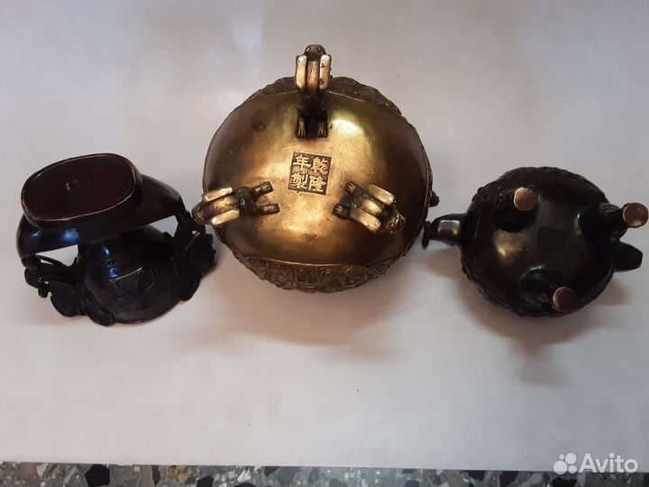 Курительницы бронза. Тибет. Большие. Редкие