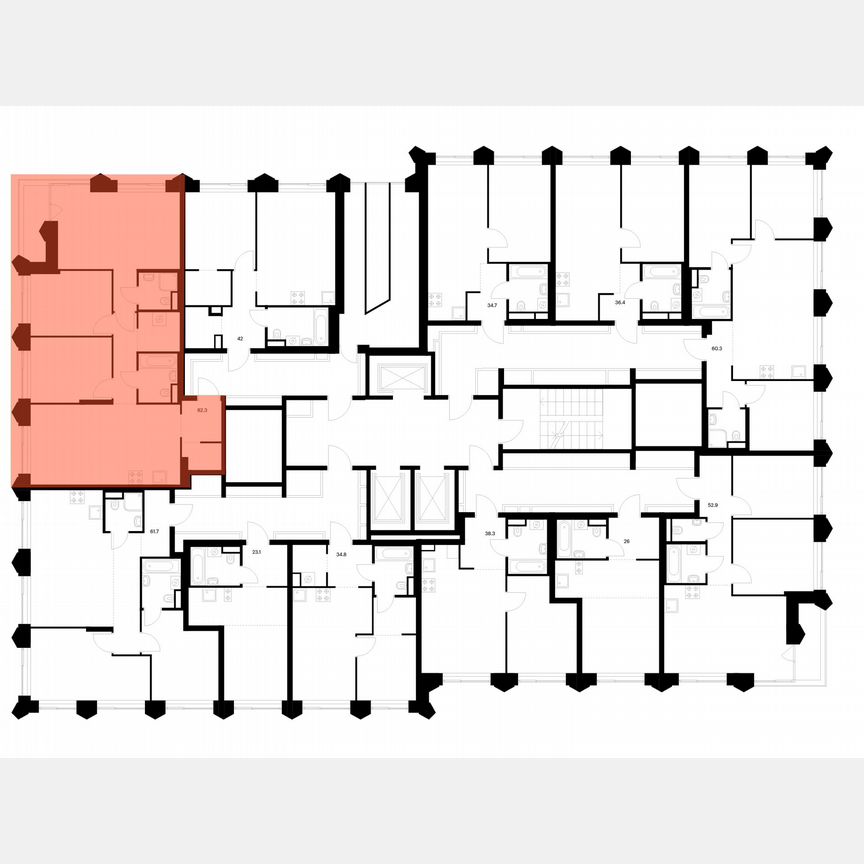 3-к. квартира, 79,9 м², 14/25 эт.