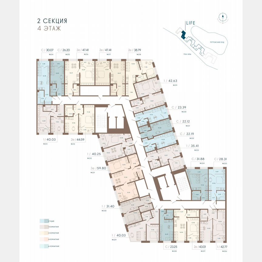 Апартаменты-студия, 30,8 м², 4/8 эт.