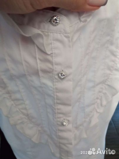 Блузка белая для девочек 122 128