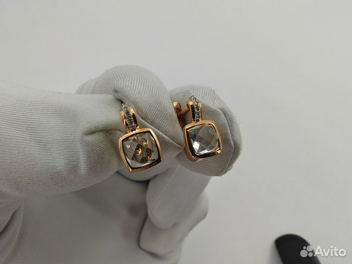 Пара серёг 585 пробы с бриллиантами. Рассрочка