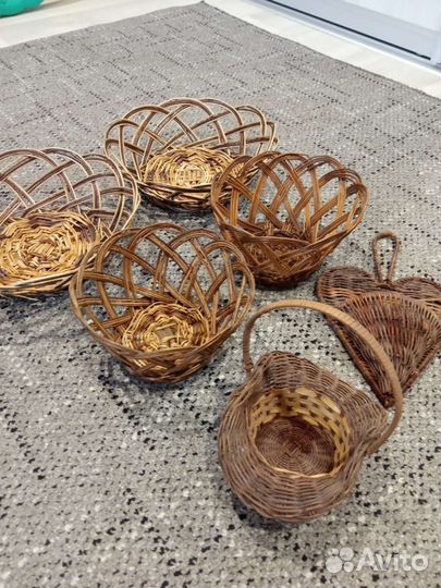 Корзинки плетеные интерьерные