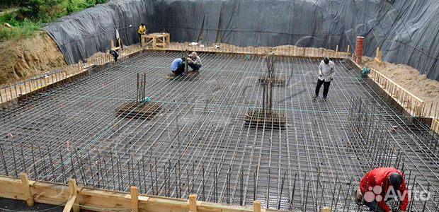 Строительство фундамента.Фундамент