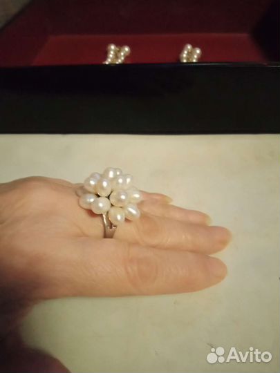 Серьги, кольцо, брошь