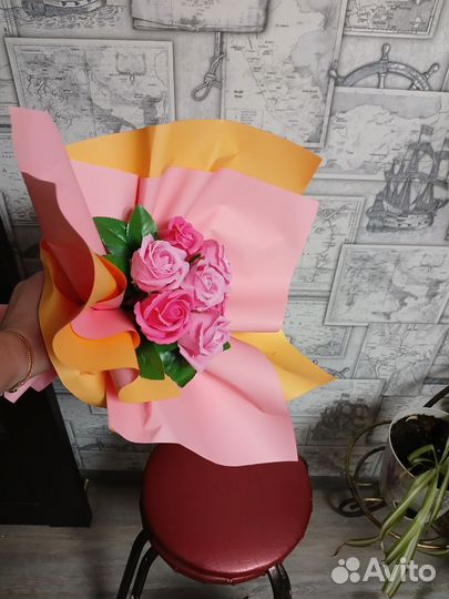 Букет из мыльных роз