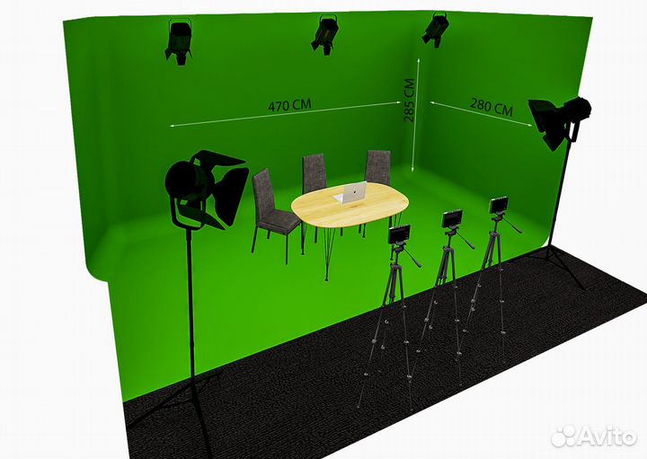 Аренда хромакейной вебинарной студии. Трансляции