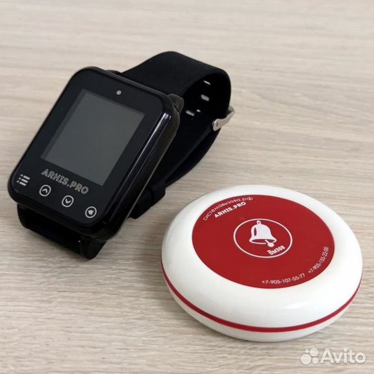 Кнопка вызова официанта и часы пейджер Элит