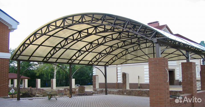 Изготовление и монтаж навесов металлоконструкций